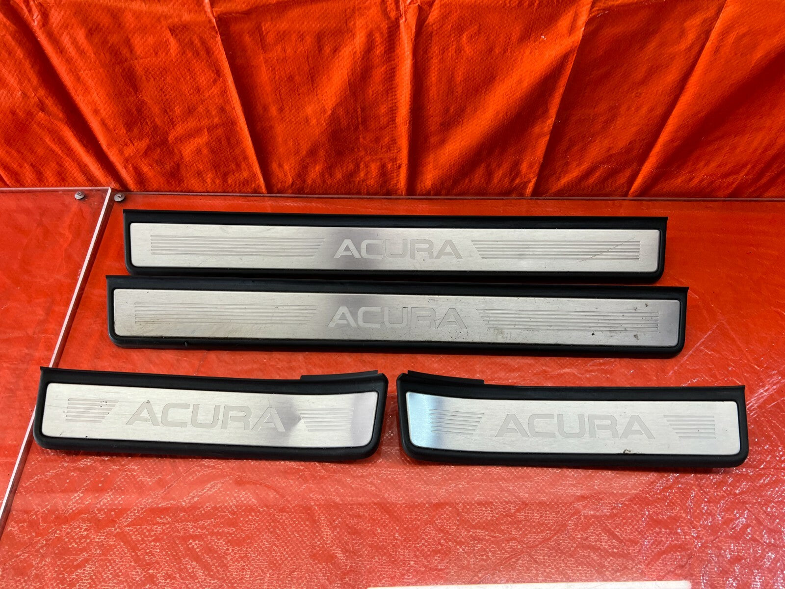 07 08 ACURA TL TYPE S FLOOR PILLAR SCUFF PLATE SET LEFT RIGHT FRONT REAR OEM 1060