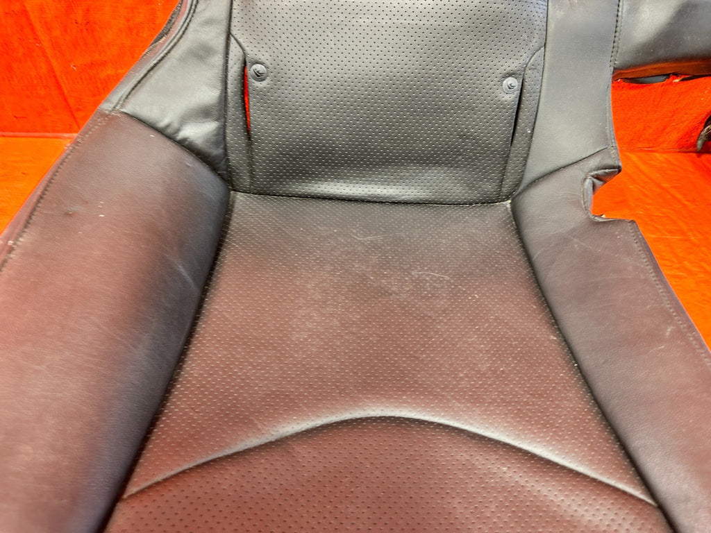08 09 INFINITI G37 COUPE SPORT REAR UPPER SEAT BLACK LEATHER COVER SKIN OEM 3209
