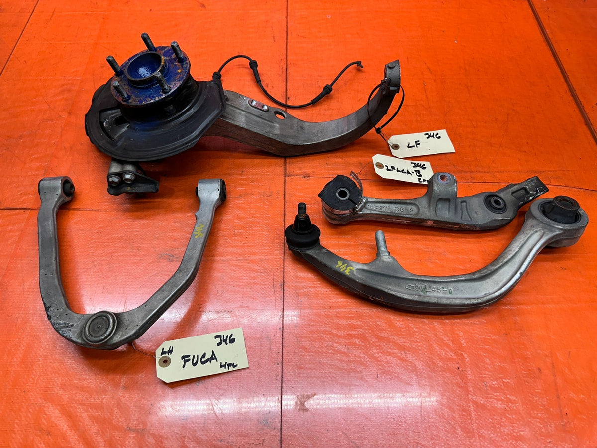 03-08 NISSAN 350Z LEFT FRONT SPINDLE KNUCKLE HUB WITH CONTROL ARMS OEM #3460