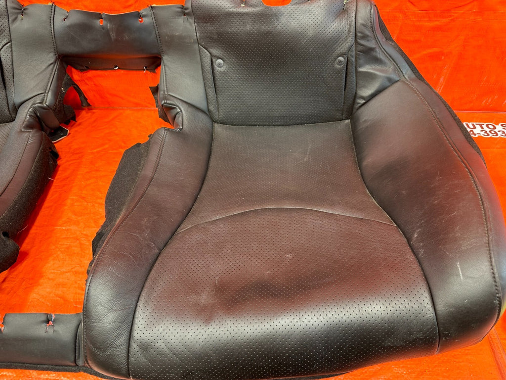 08 09 INFINITI G37 COUPE SPORT REAR LOWER SEAT BLACK LEATHER COVER SKIN OEM 2458