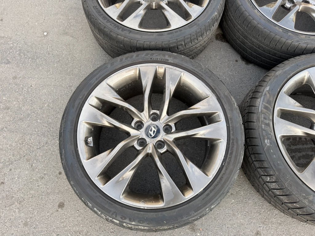 13 16 HYUNDAI GENESIS COUPE   19 INCH R SPEC WHEELS W TIRES   FRONT REAR OEM 2995