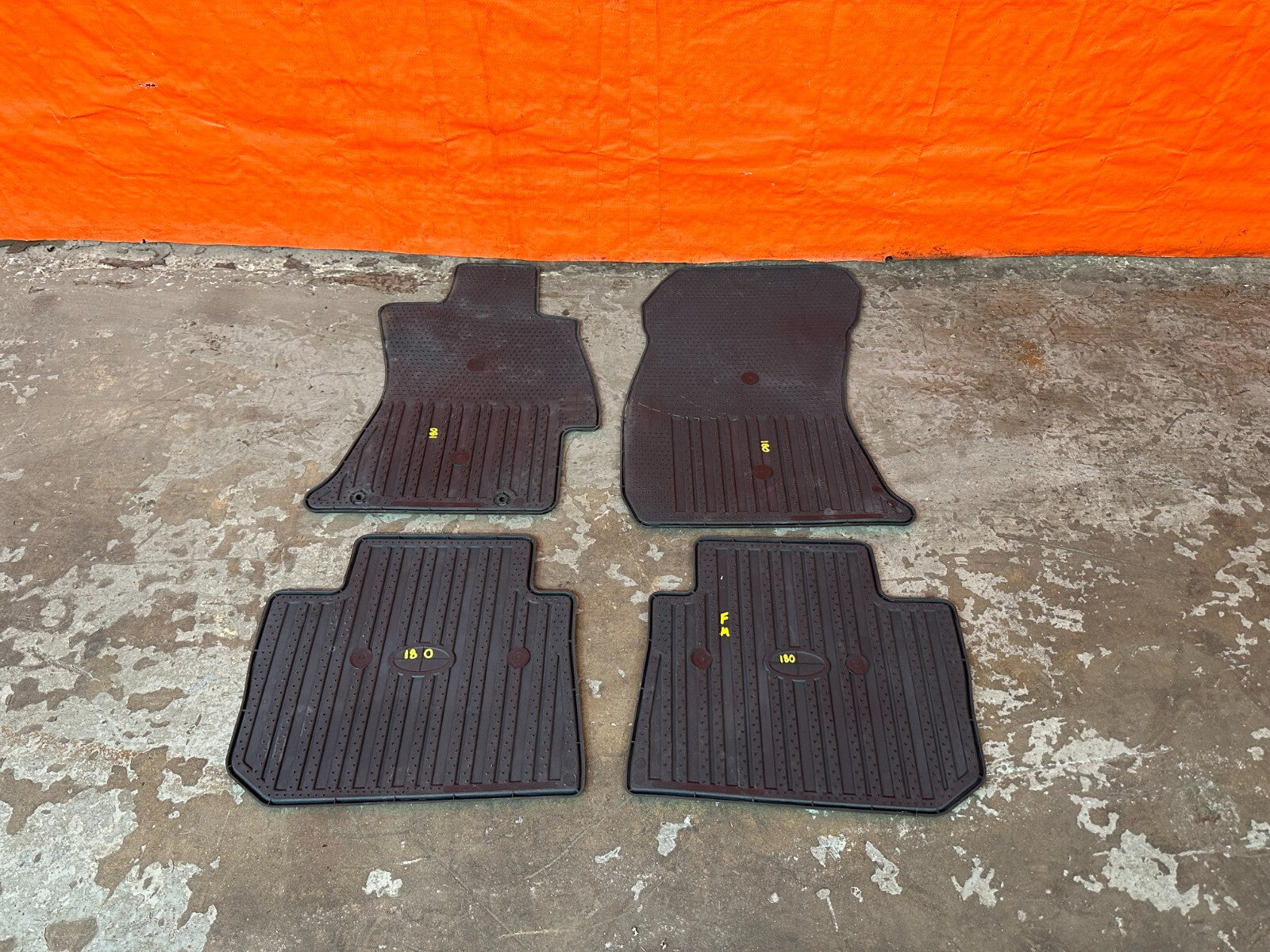 15 21 SUBARU WRX STI   FLOOR MATS   ALL SEASON   WEAR ON FRONT LEFT   OEM #18011