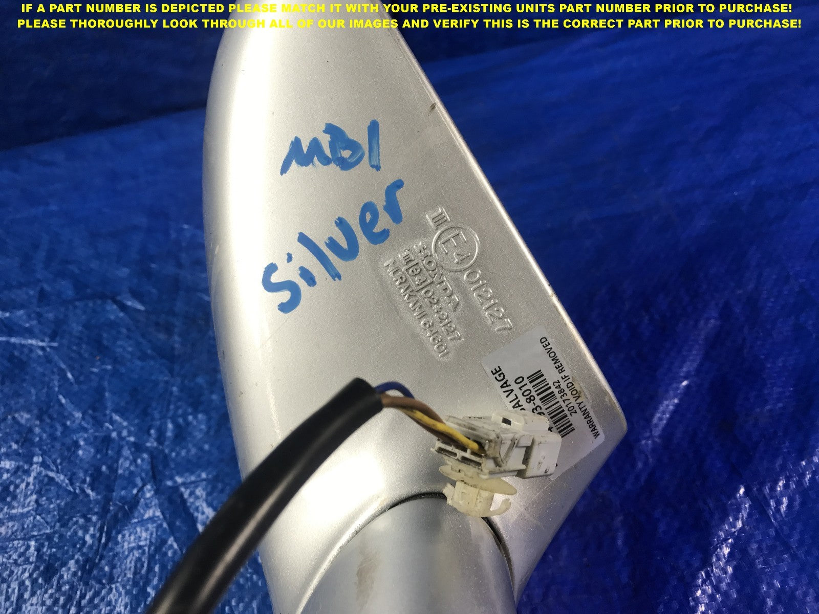OEM 2000 2001 2002 2003 2004 2005 HONDA S2000 DRIVER LEFT MIRROR SILVER FLAW3