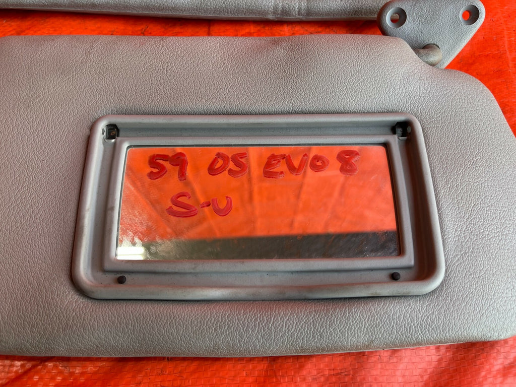04 05 LANCER EVOLUTION EVO 8 VIII   NON SUNROOF MODEL   SUN VISOR SET LEFT RIGHT10