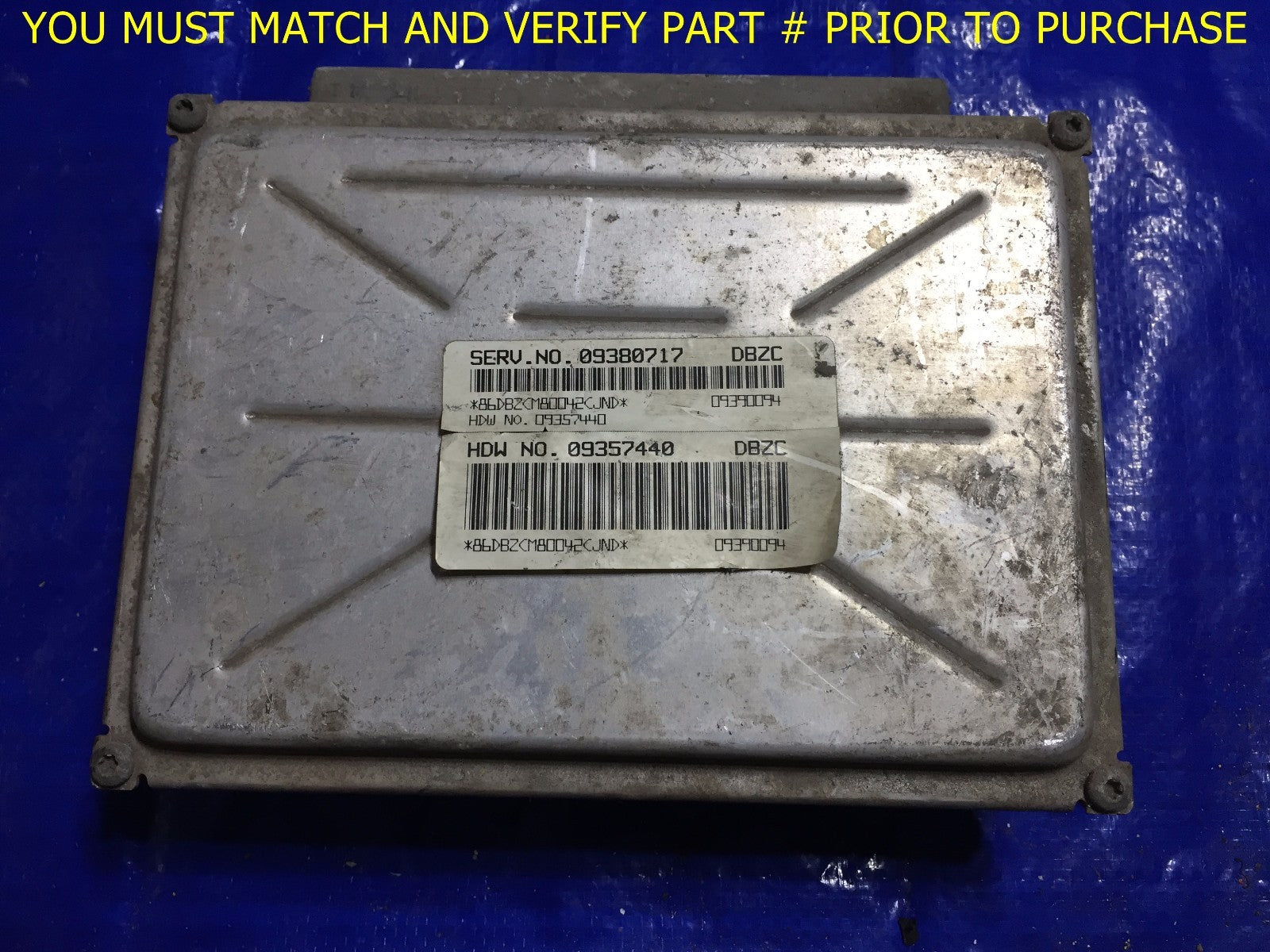 OEM CHEVROLET / GM ENGINE COMPUTER ECU ECM UNIT MODULE PART # 09380717DBZC0