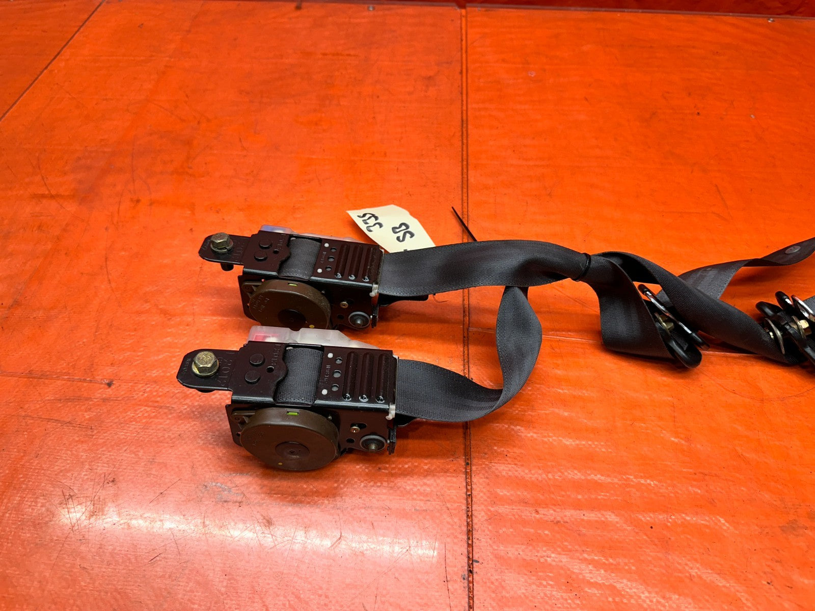 97 01 HONDA PRELUDE 2.2L DRIVER PASSENGER FRONT SEAT BELTS RETRACTOR OEM #3358