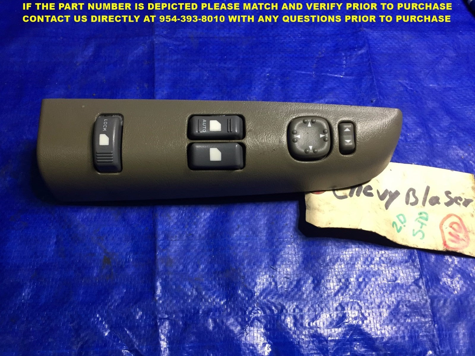 OEM 98 99 00 01 02 03 04 05 CHEVROLET BLAZER DRIVER LEFT MASTER WINDOW SWITCH0