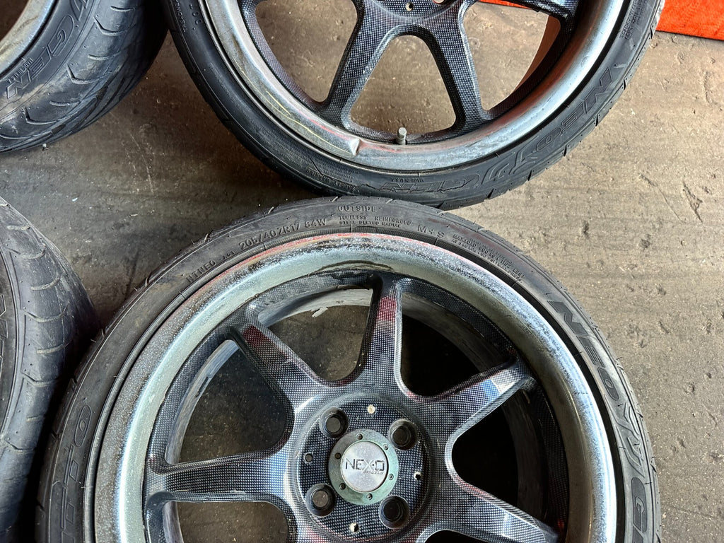 88 91 HONDA CRX   4x100   17x7   NEX O NEX 0 RACING WHEELS W/ NITTO TIRES   27714