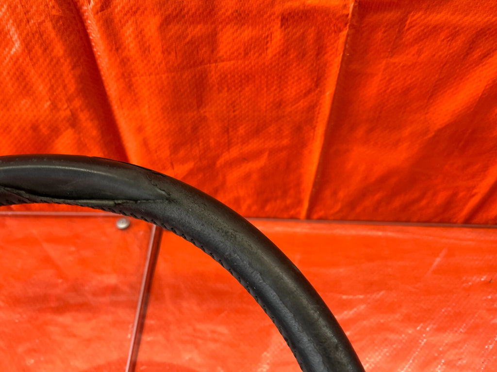 98 01 HONDA PRELUDE   STEERING WHEEL   BLACK LEATHER WRAP    WEAR  OEM #1206