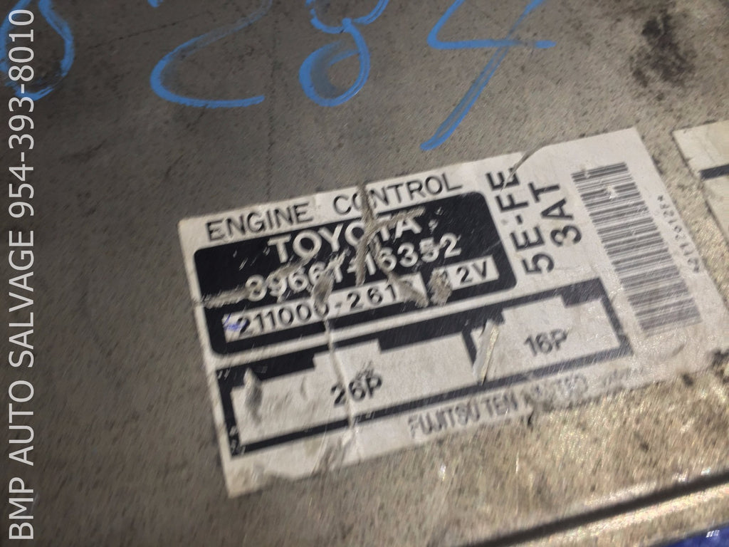 OEM 1996 TOYOTA TERCEL ECU # 89661 16352 ENGINE COMPUTER BRAIN ECM #1112 #NE231