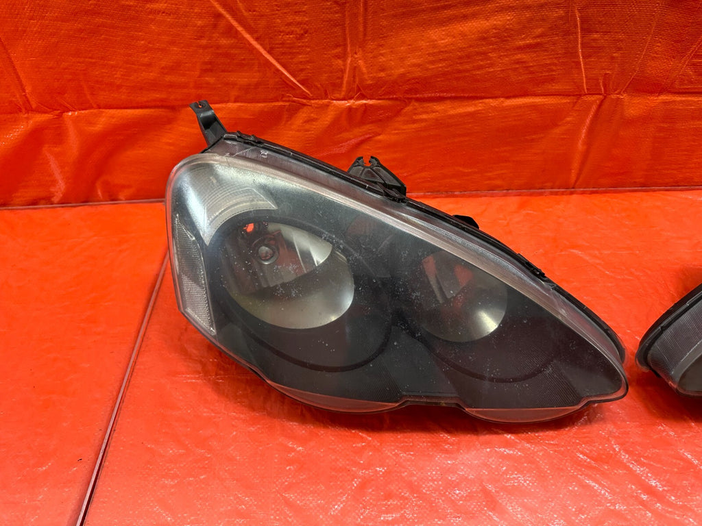 02 04 ACURA RSX   AFTERMARKET BRAND BLACK HOUSING HEADLIGHTS   LEFT & RIGHT #1839