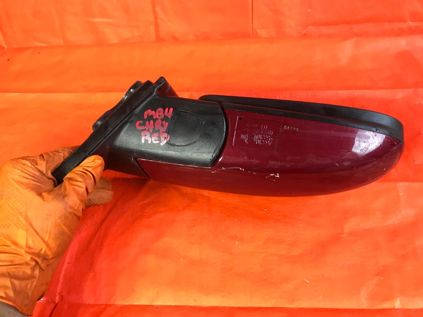 OEM 2007 07 HYUNDAI ACCENT SEDAN PASSENGER RIGHT SIDE VIEW MIRROR RED8