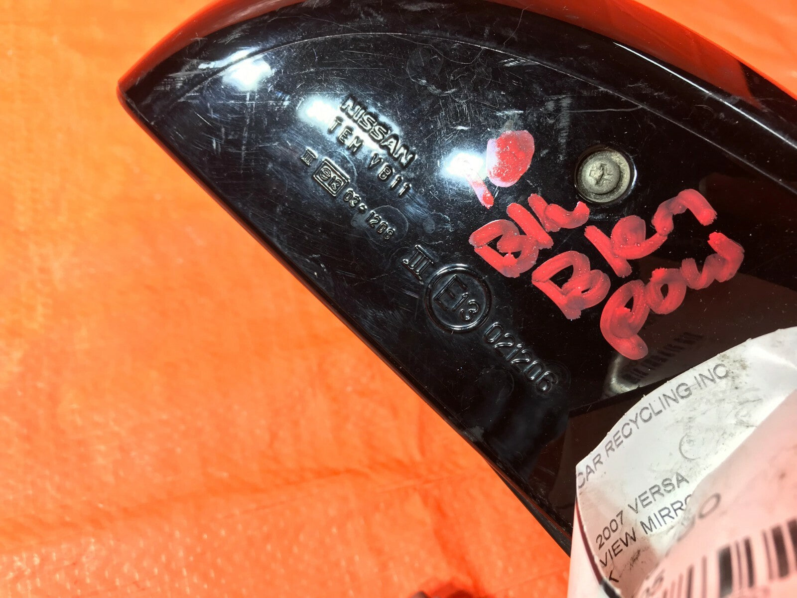 OEM 2010 2011 2012 NISSAN VERSA PASSENGER RIGHT SIDE VIEW MIRROR   BLACK   7