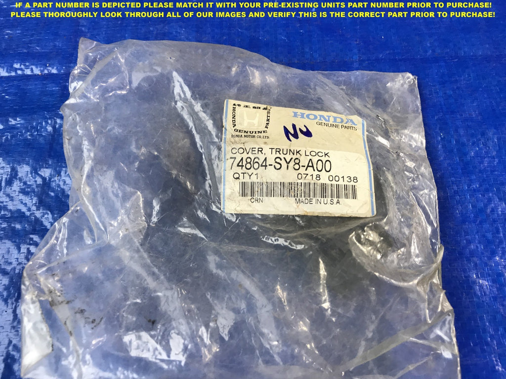 HONDA OEM TRUNK LID Lock Assembly Cover 74864SY8A000