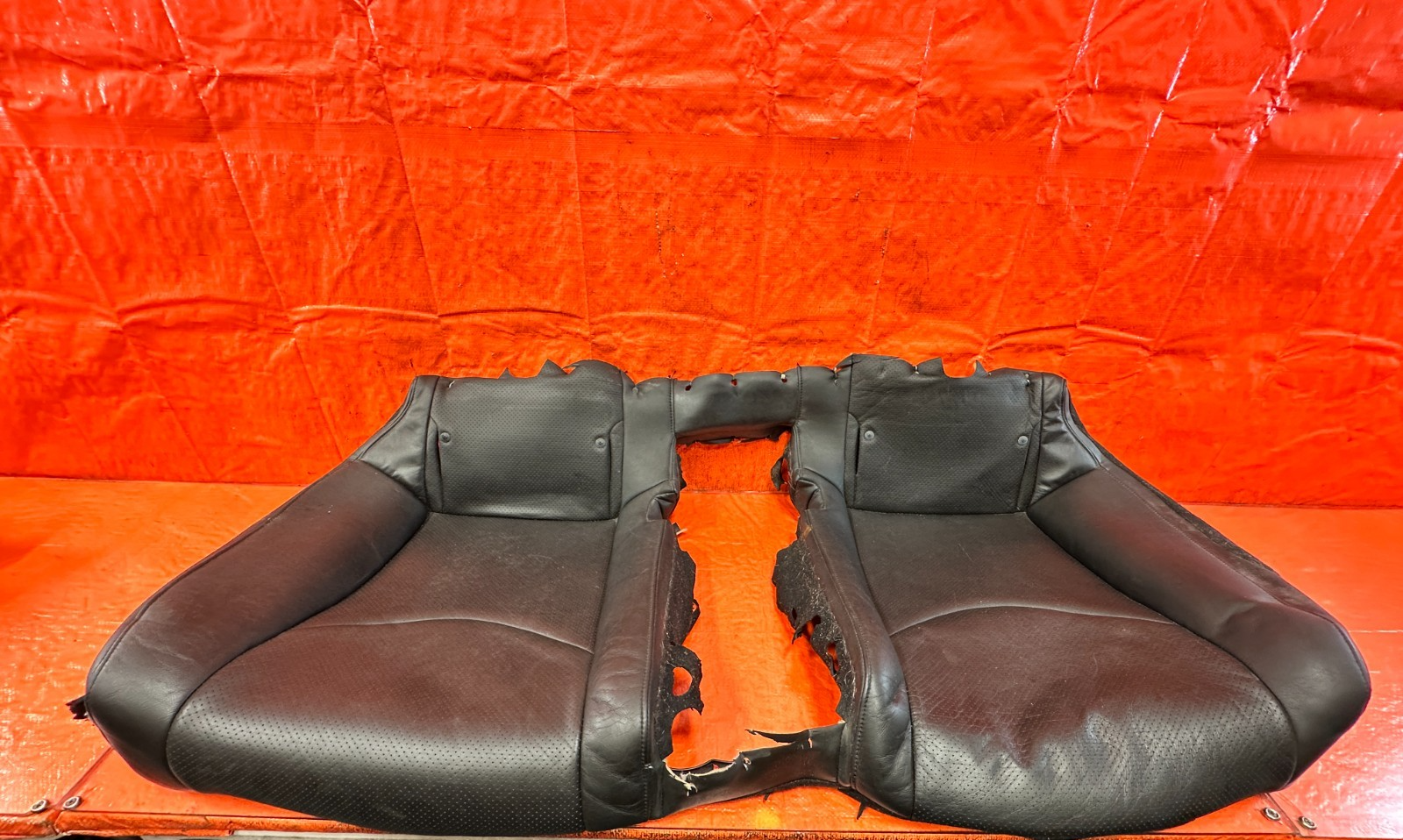 08 09 INFINITI G37 COUPE SPORT REAR UPPER SEAT BLACK LEATHER COVER SKIN OEM 3200