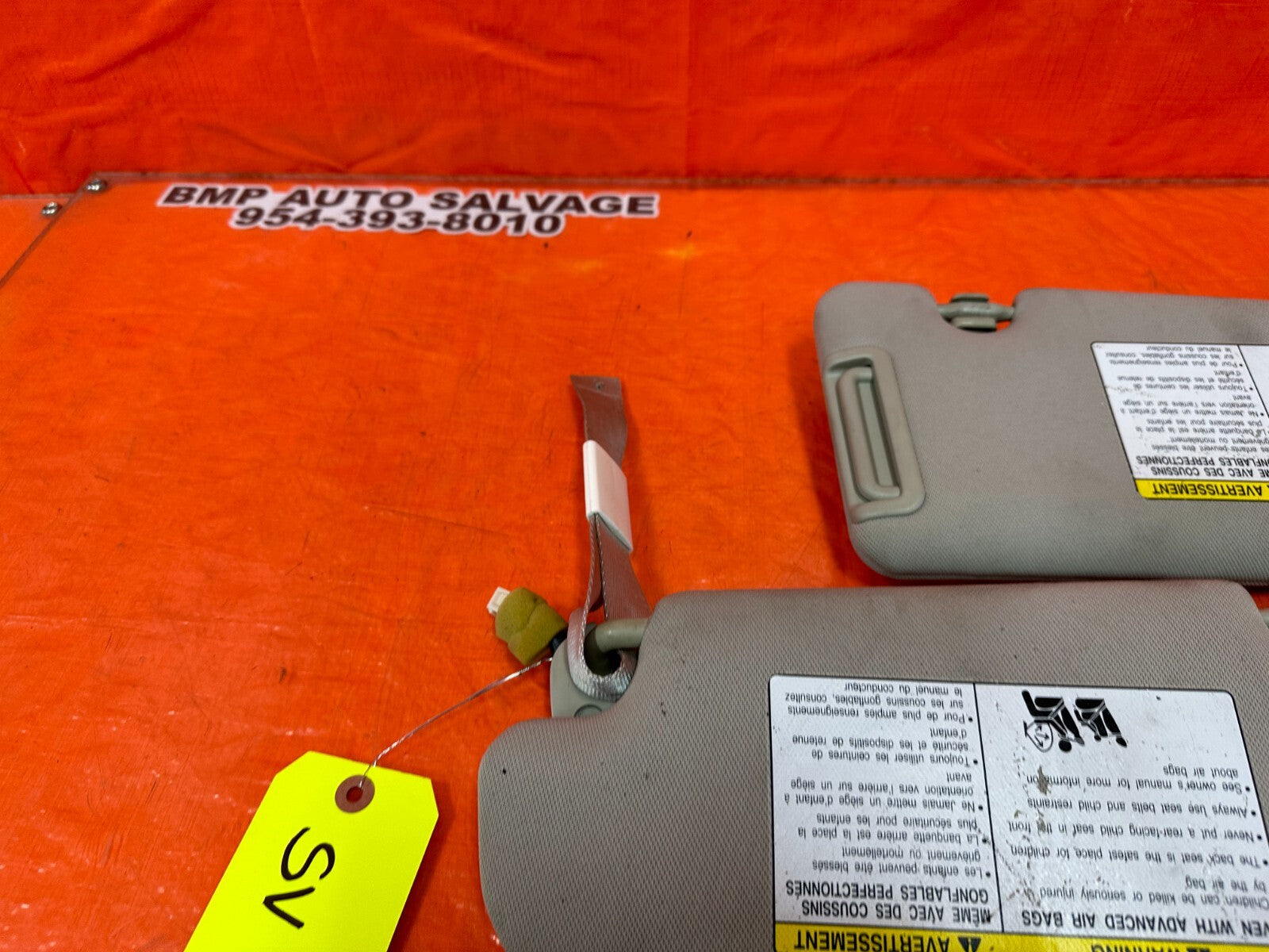 08 15 INFINITI G37 & Q60    LEFT AND RIGHT SUN VISORS PAIR SET OEM FACTORY #24512