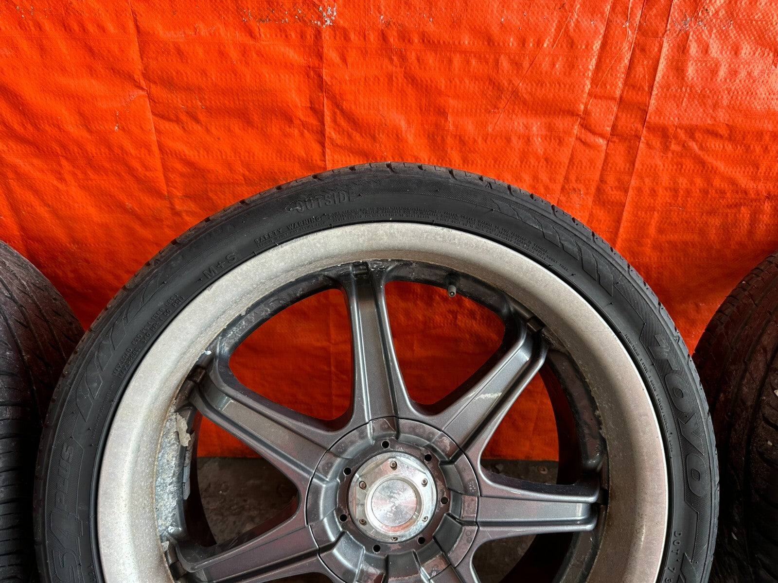 97 01 HONDA PRELUDE   UNKNOWN BRAND   7 SPOKE   18 INCH WHEELS W/ TIRES   #2108