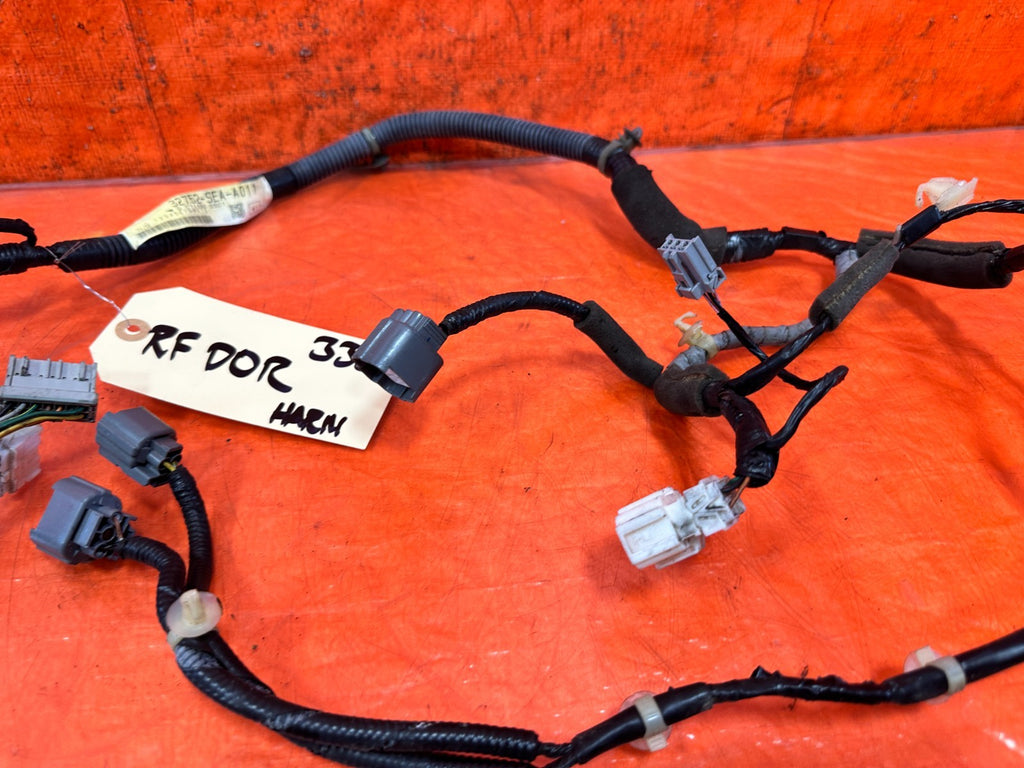 04 08 ACURA TSX RIGHT PASS FRONT DOOR WIRING HARNESS PIGTAIL OEM #3309