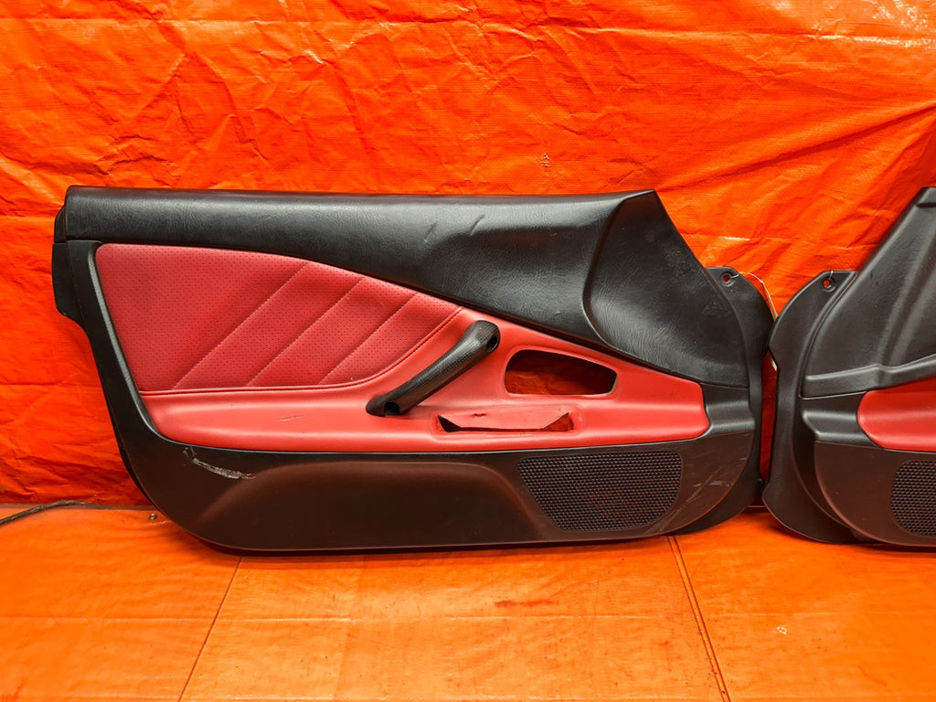 00 03 HONDA S2000 AP1 2.0L BLACK RED INTERIOR DOOR PANELS CARDS LEFT RIGHT #33717