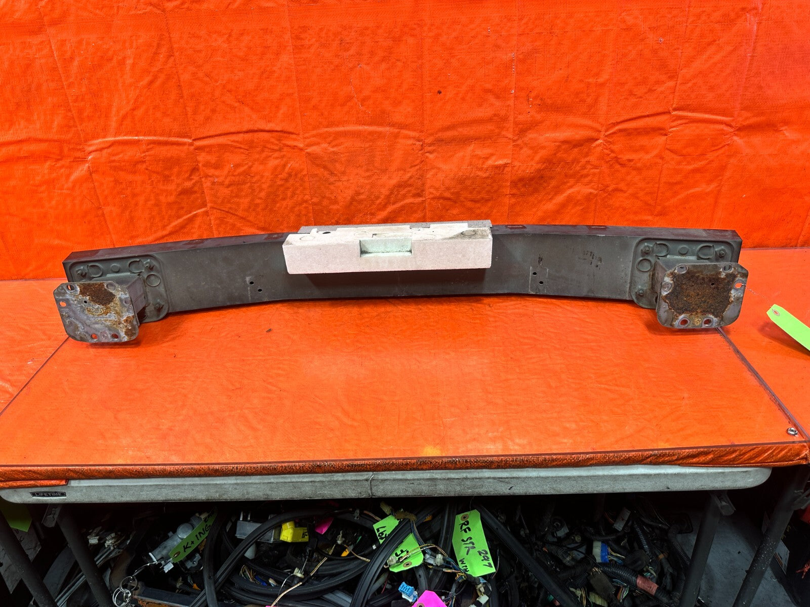 03 07 INFINITI G35 COUPE   REAR CRASH BEAM REINFORCEMENT RE BAR   OEM #2986