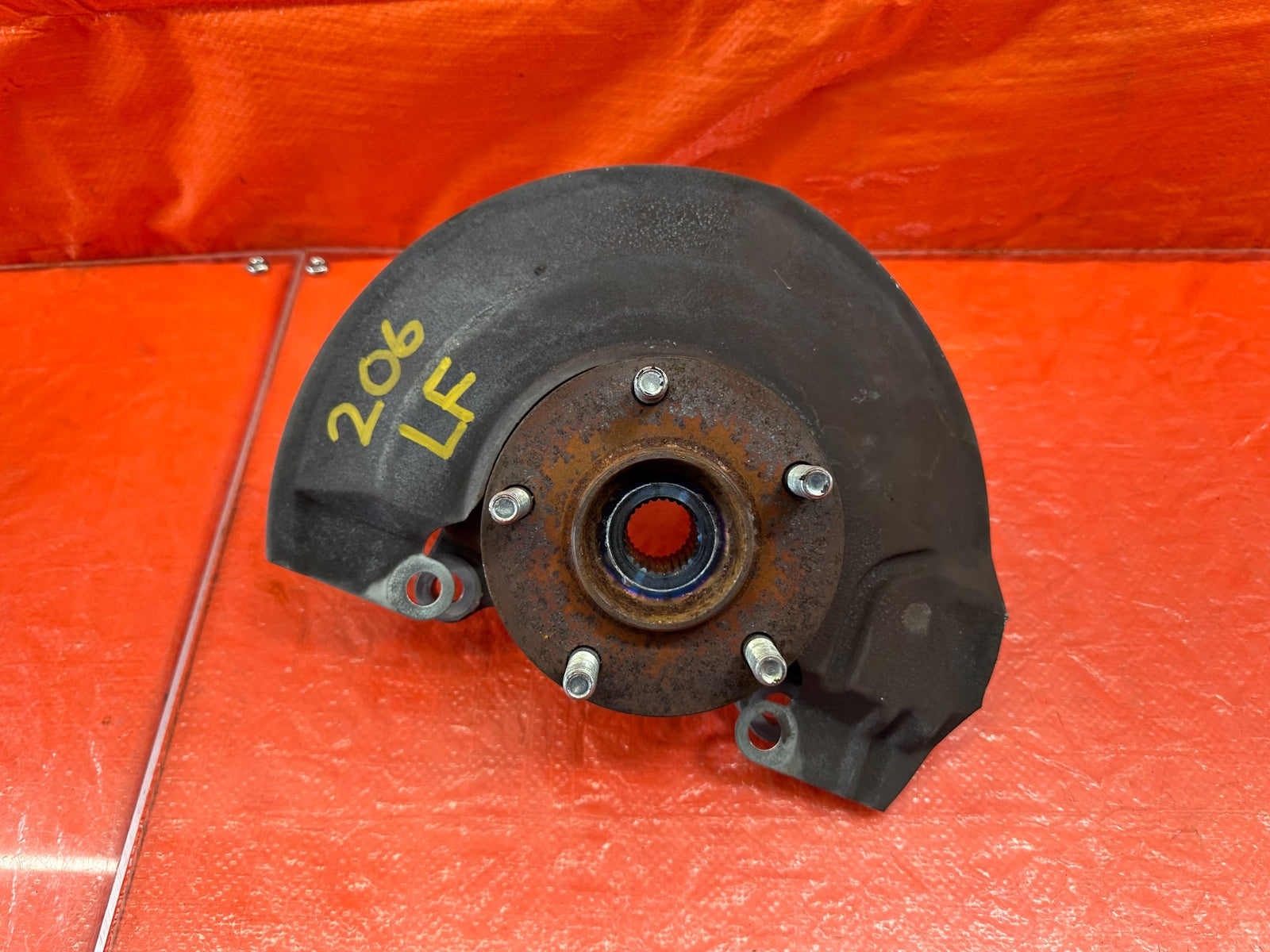 08 15 LANCER EVOLUTION X EVO 10   DRIVER LEFT FRONT SPINDLE KNUCKLE HUB OEM 2068