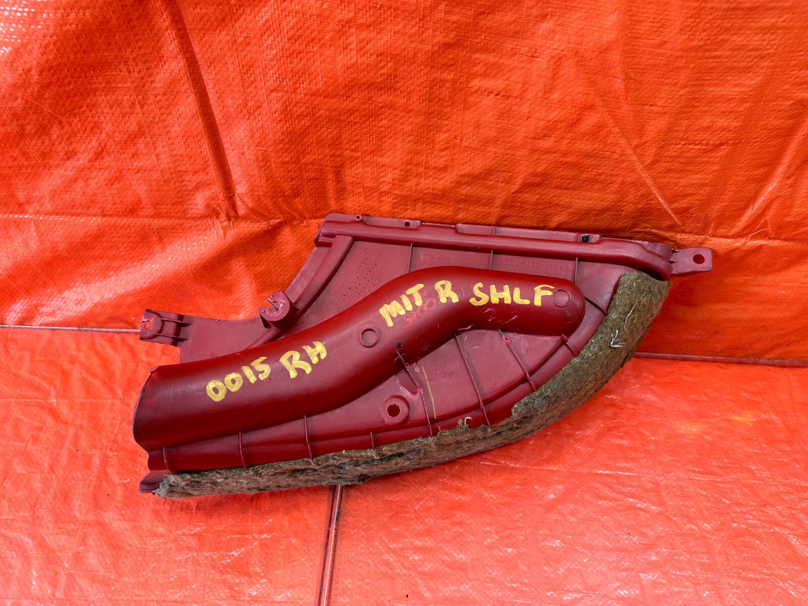 00 09 HONDA S2000   PASSENGER RIGHT SOFT TOP TRAY TRIM PLASTIC OEM FACTORY RED7