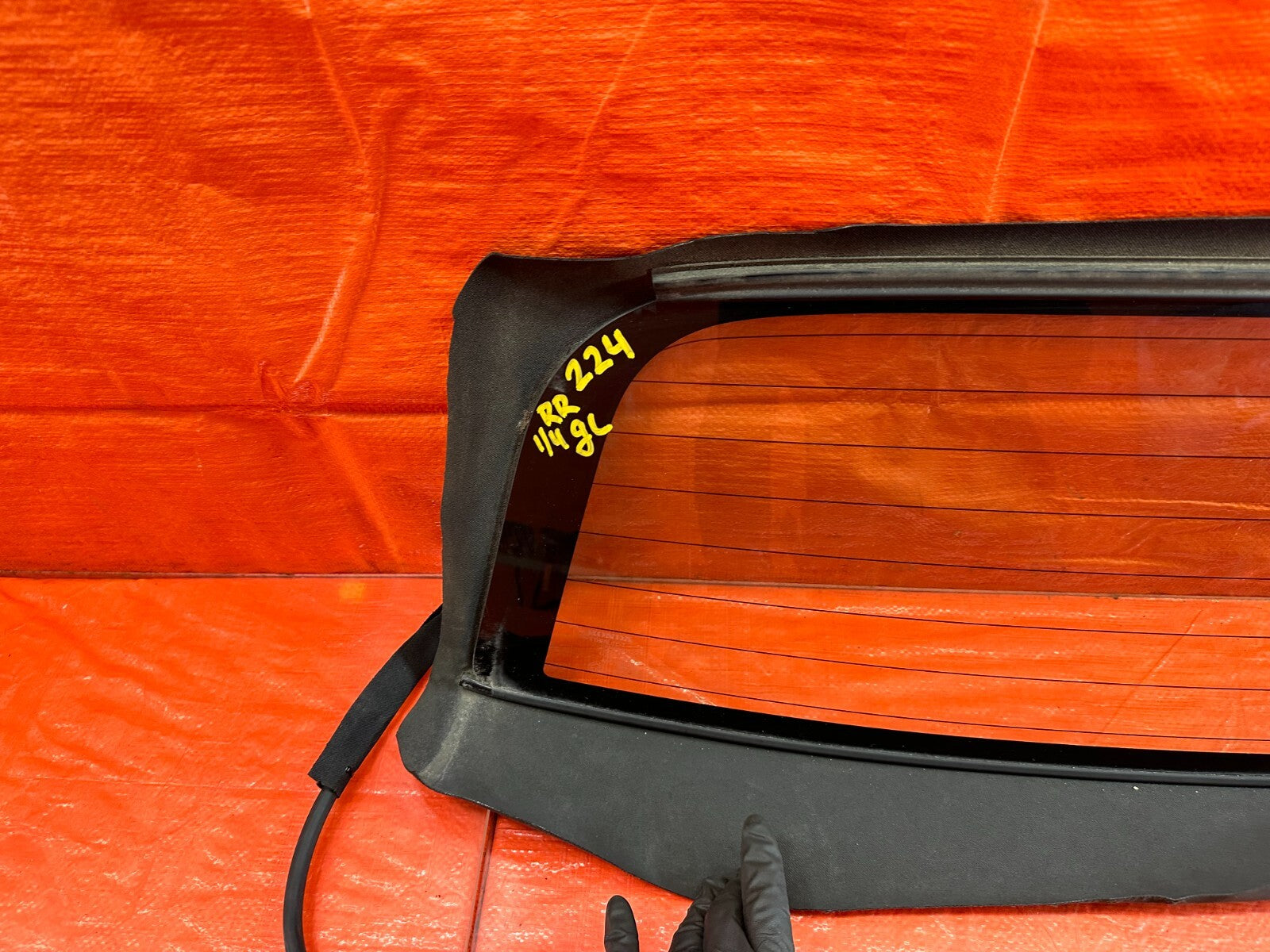 02 09 HONDA S2000   REAR SOFT TOP GLASS WINDOW W/ HONDA LOGO   OEM FACTORY #2245