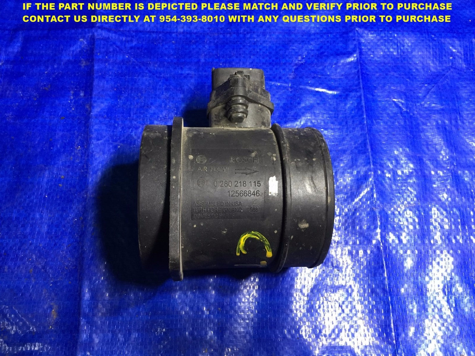 04 07 CADILLAC CTS MASS AIR FLOW INTAKE METER SENSOR MAF OEM 0 280 218 1150