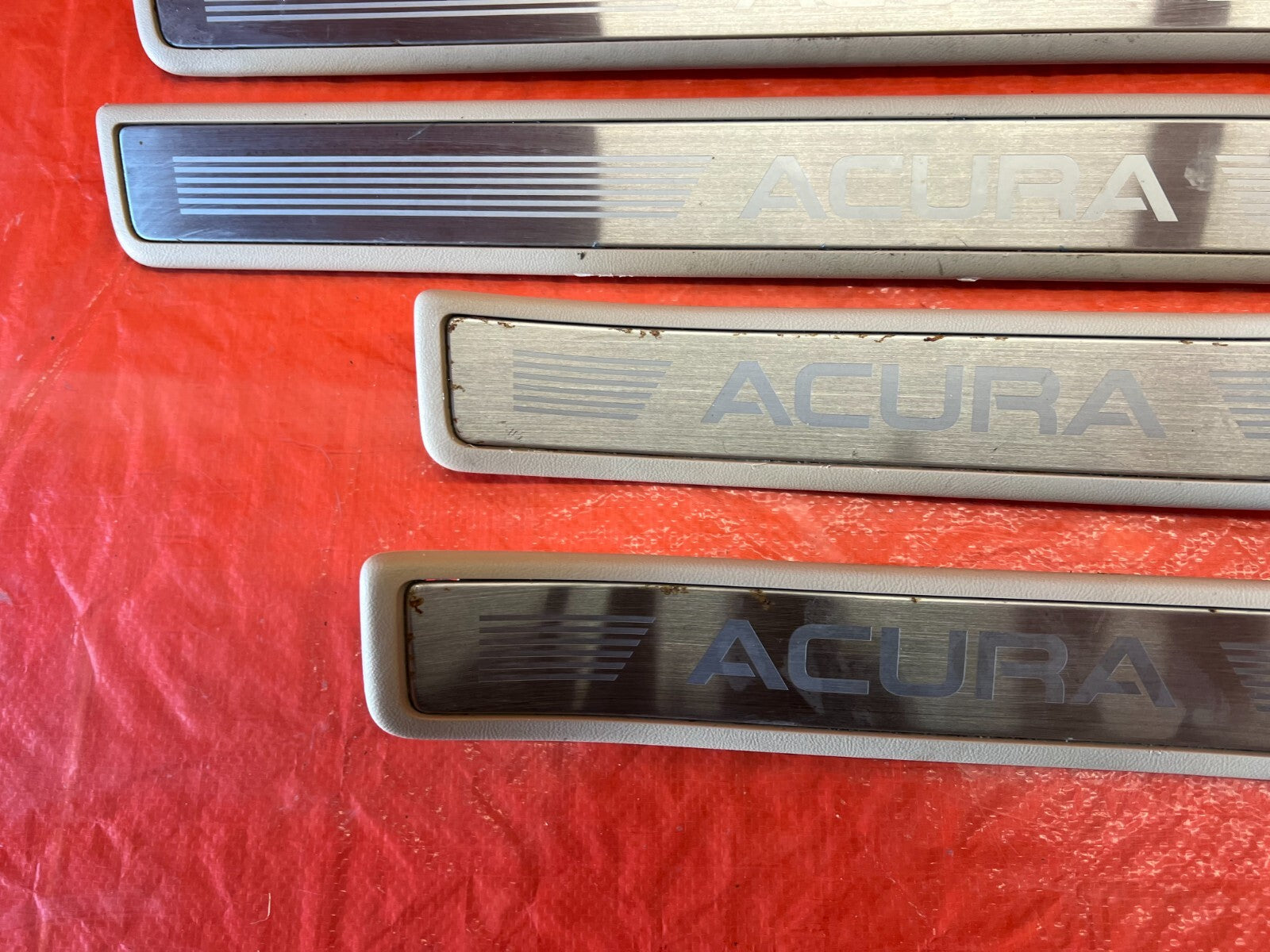 09 14 ACURA TSX   FLOOR PILLAR SCUFF PLATE SET LEFT RIGHT FRONT REAR   OEM #1587