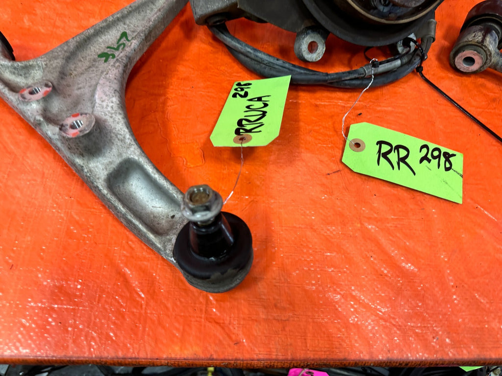 03 07 INFINITI G35 COUPE RIGHT REAR SPINDLE KNUCKLE HUB W/ ALL CONTROL ARMS 29812