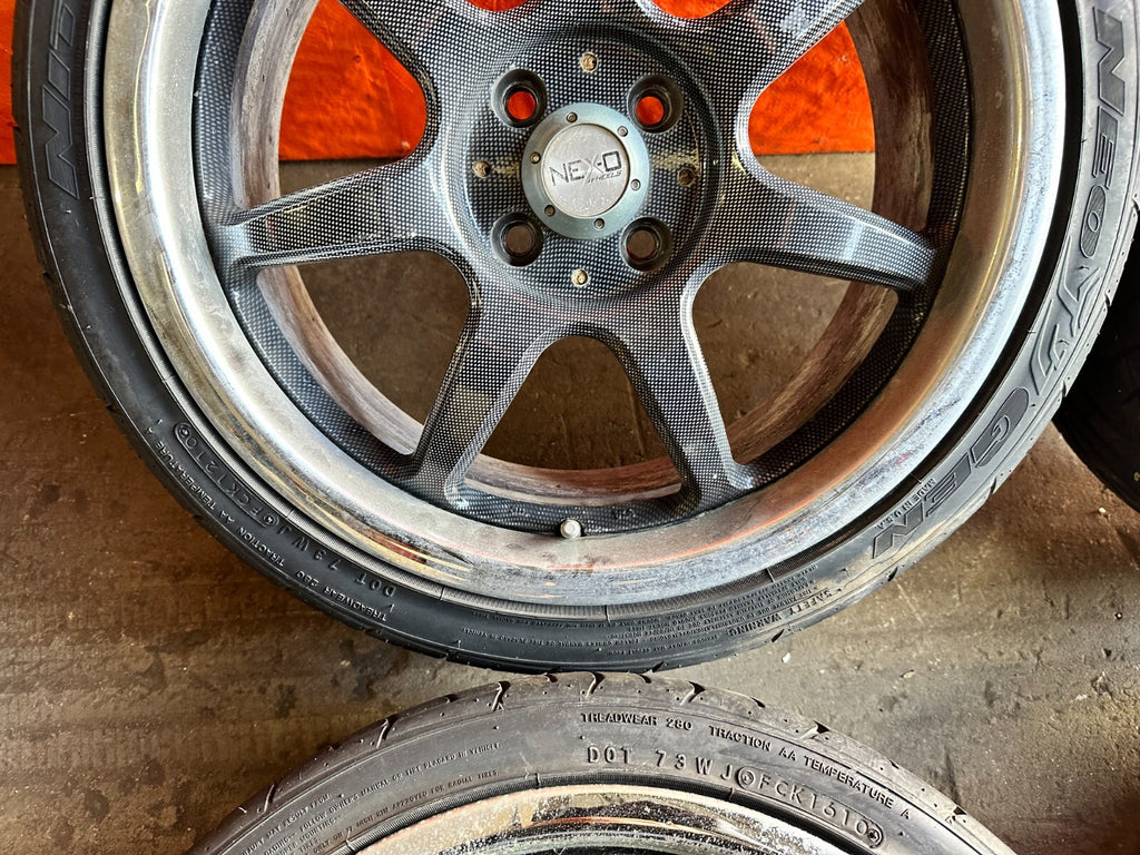 88 91 HONDA CRX   4x100   17x7   NEX O NEX 0 RACING WHEELS W/ NITTO TIRES   2778