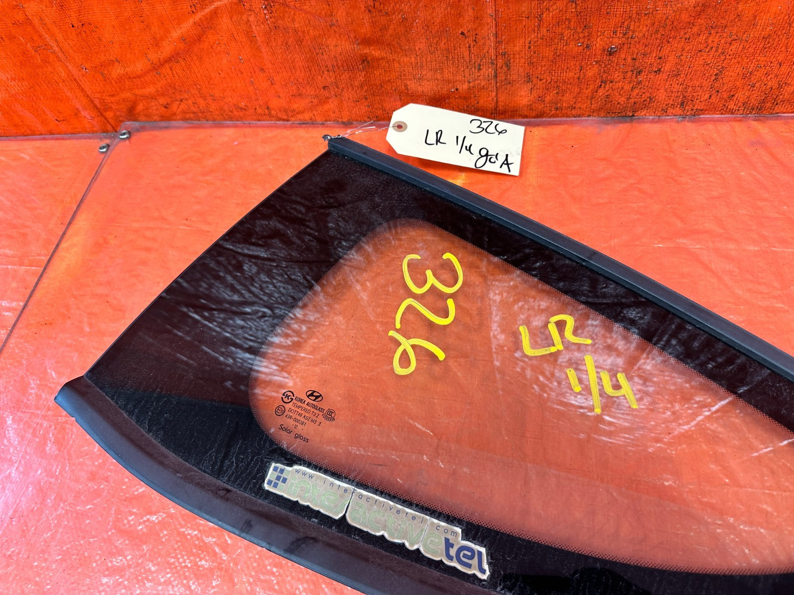 10 16 HYUNDAI GENESIS COUPE DRIVER LEFT REAR 1/4 QUARTER GLASS WINDOW #3264