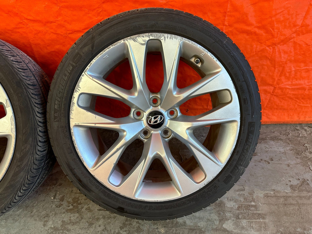 10 16 HYUNDAI GENESIS COUPE   18 INCH FACTORY WHEELS W/ TIRES   OEM OE RIMS #2191