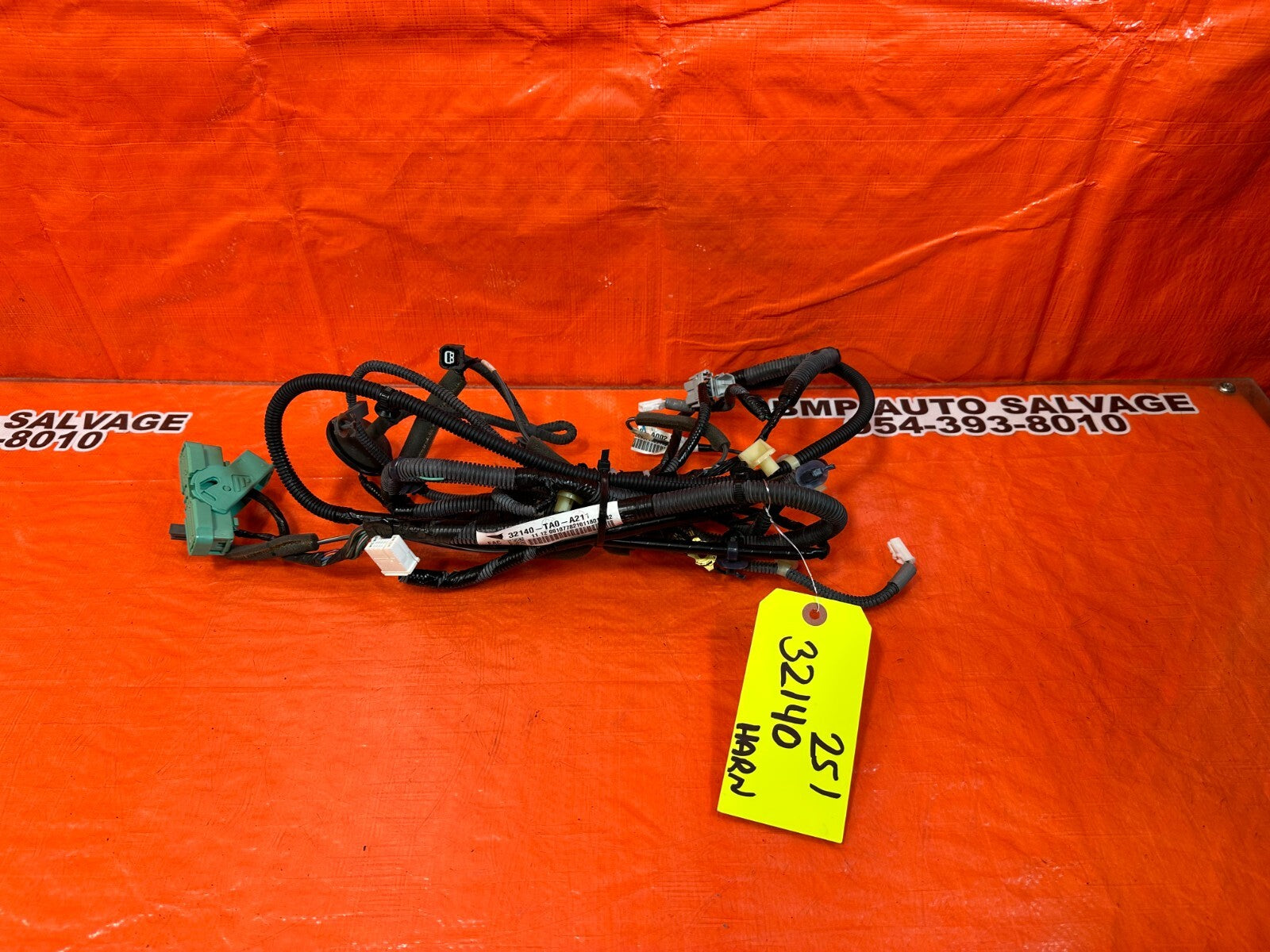 08 12 HONDA ACCORD SEDAN   PASSENGER RIGHT INTERIOR WIRE HARNESS WIRING LOOM 2510