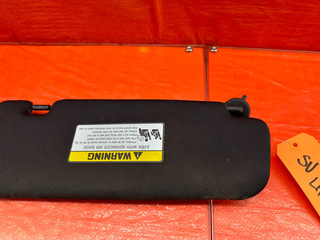 13 16 HYUNDAI GENESIS COUPE   DRIVER LEFT SUN VISOR   W/O SUNROOF BLACK OEM #2196
