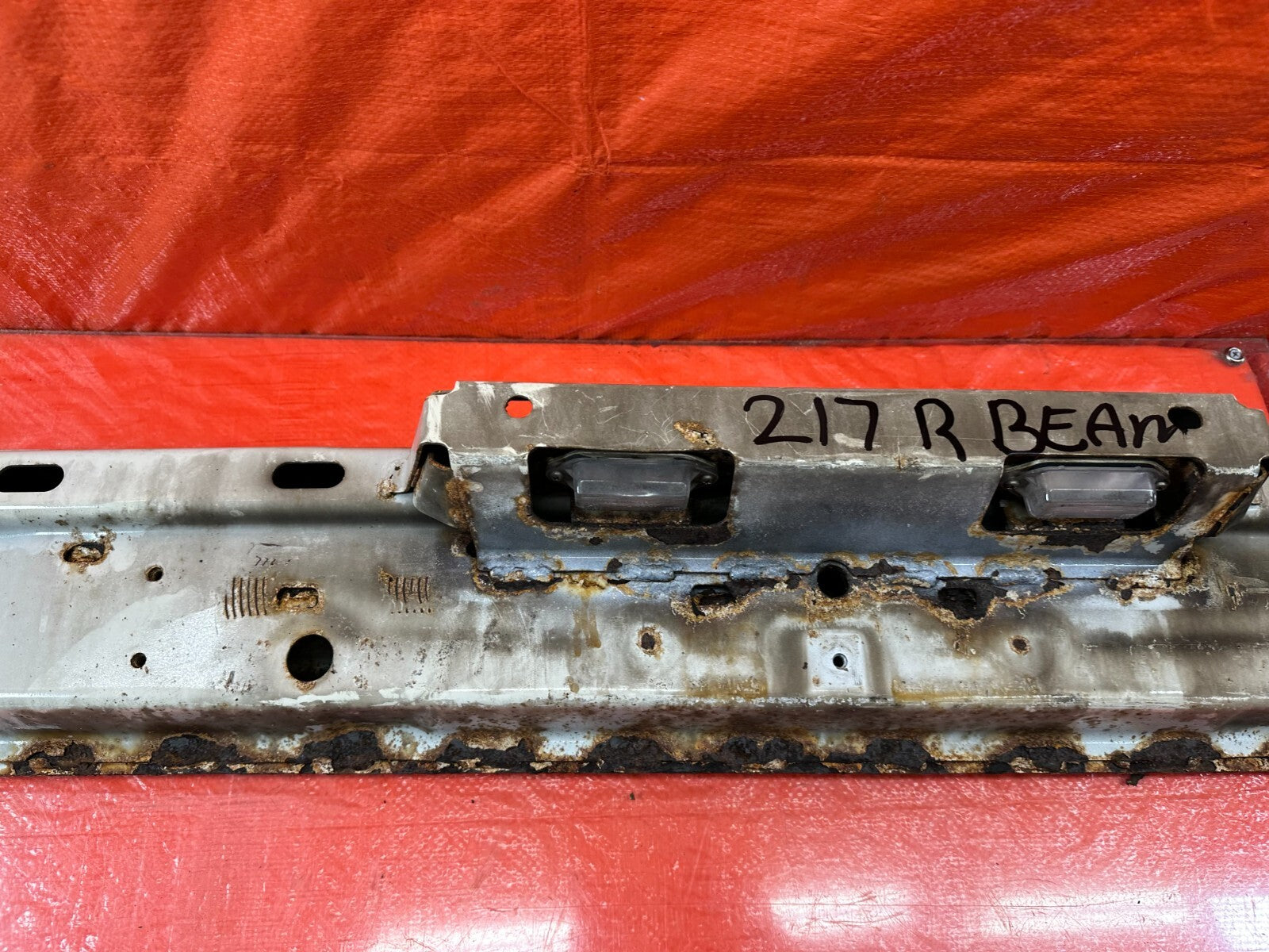 08 15 LANCER EVOLUTION X EVO 10   REAR CRASH BEAM REINFORCEMENT RE BAR   OEM 2175