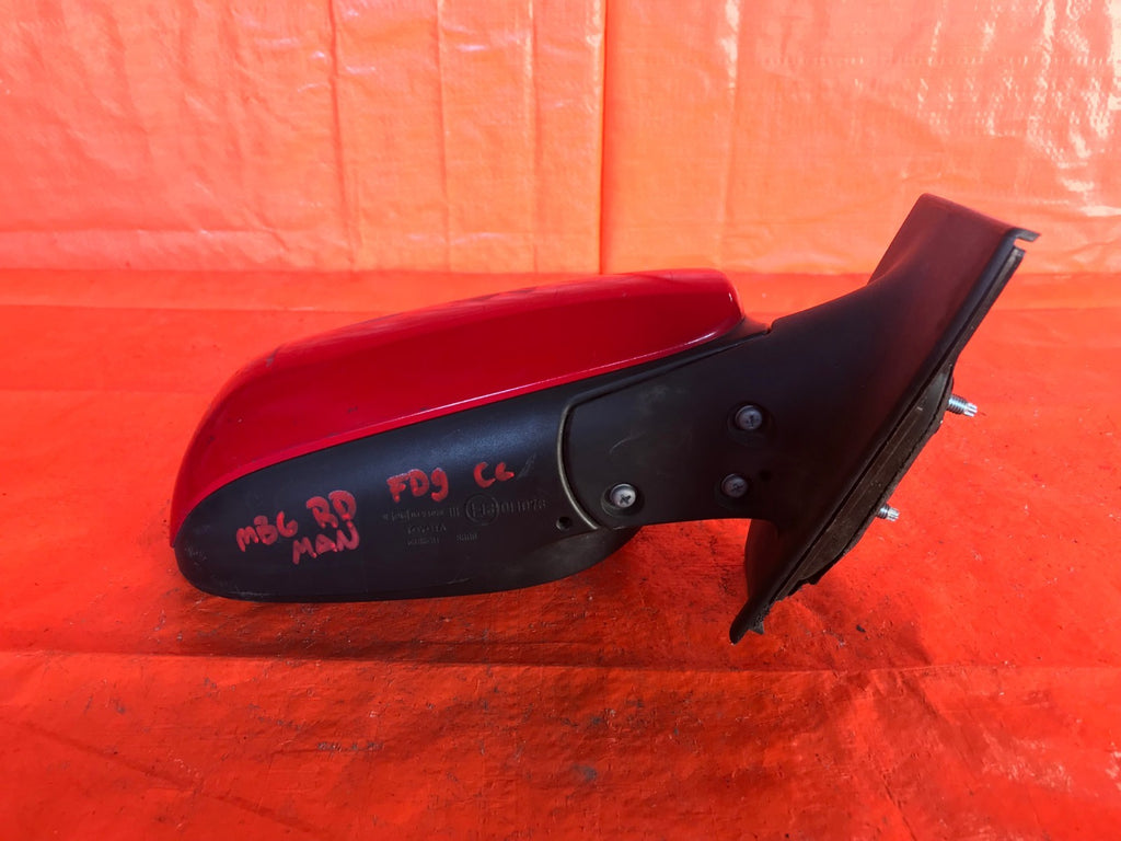 OEM 2011 11 TOYOTA YARIS HATCHBACK PASSENGER RIGHT SIDE VIEW MIRROR MANUAL RED6