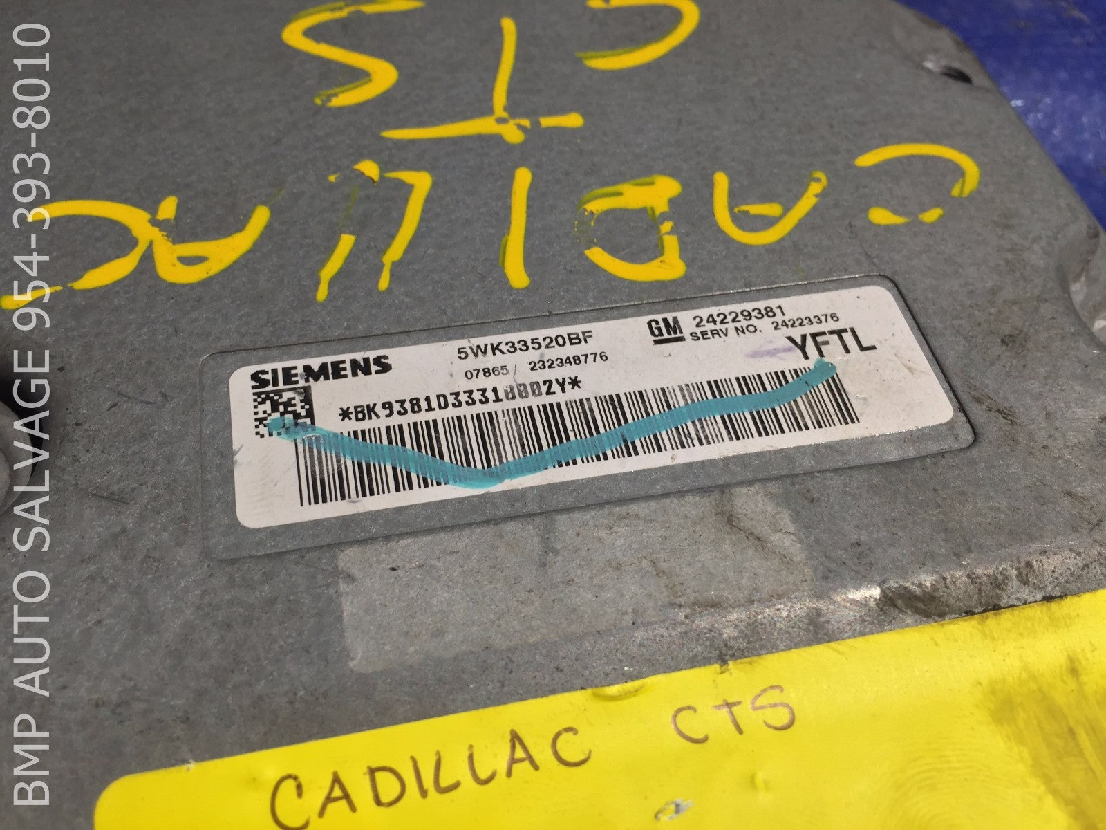 OEM 2004 CADILLAC CTS SRX TCU 24229381 TRANSMISSION CONTROL MODULE TCM #11121