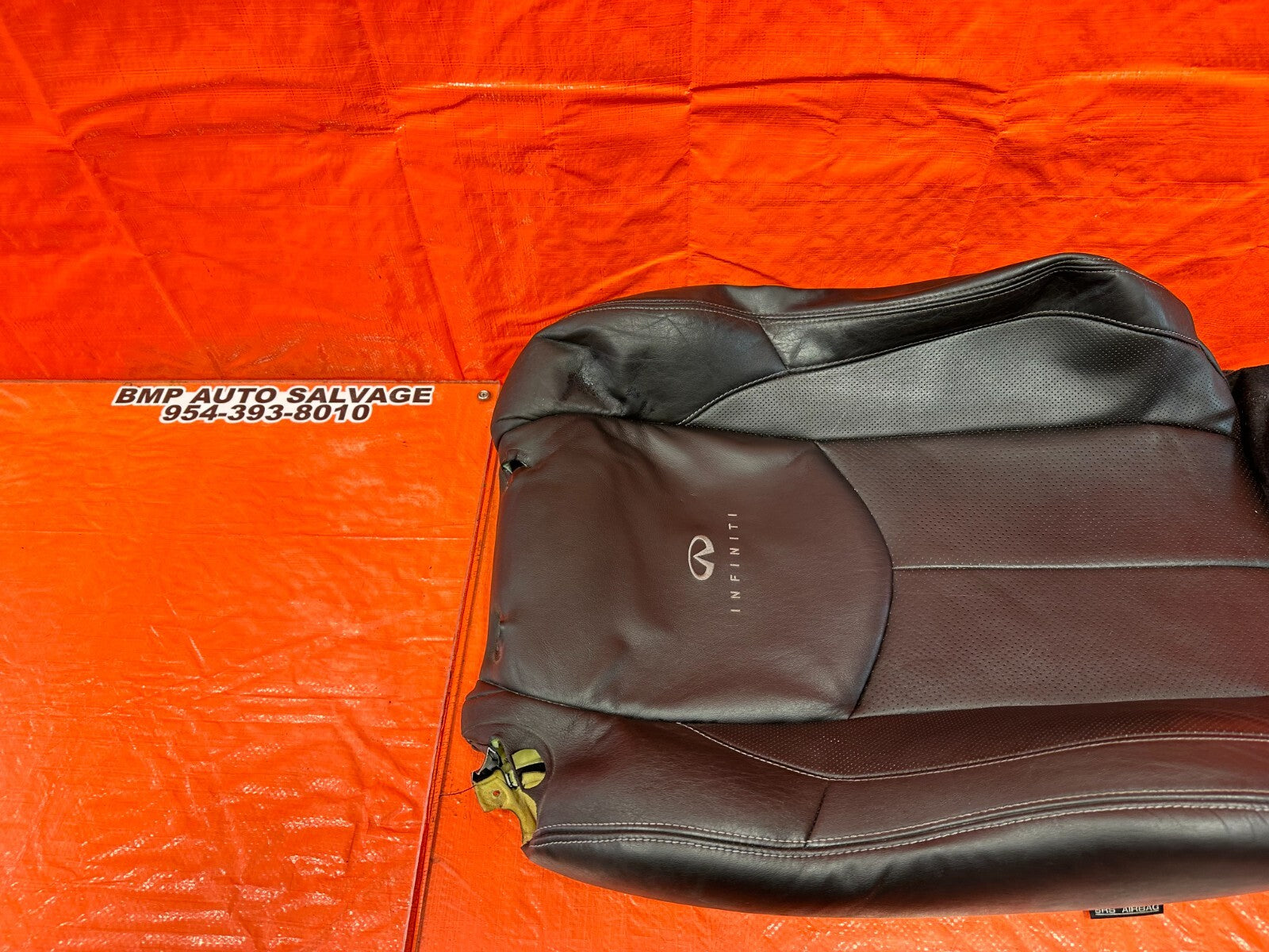 08/09 INFINITI G37 COUPE SPORT PASSENGER RIGHT FRONT UPPER SEAT LEATHER SKIN OEM7