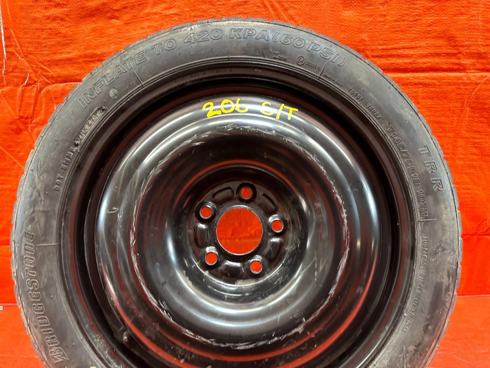 08 15 LANCER EVOLUTION X EVO 10   EMERGENCY SPARE BACK UP TIRE WHEEL RIM OEM 2067