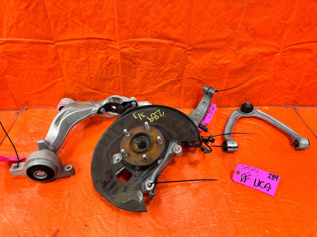 14 20 INFINITI Q50 Q60   RIGHT FRONT SPINDLE & UPPER LOWER CONTROL ARM RWD #2890
