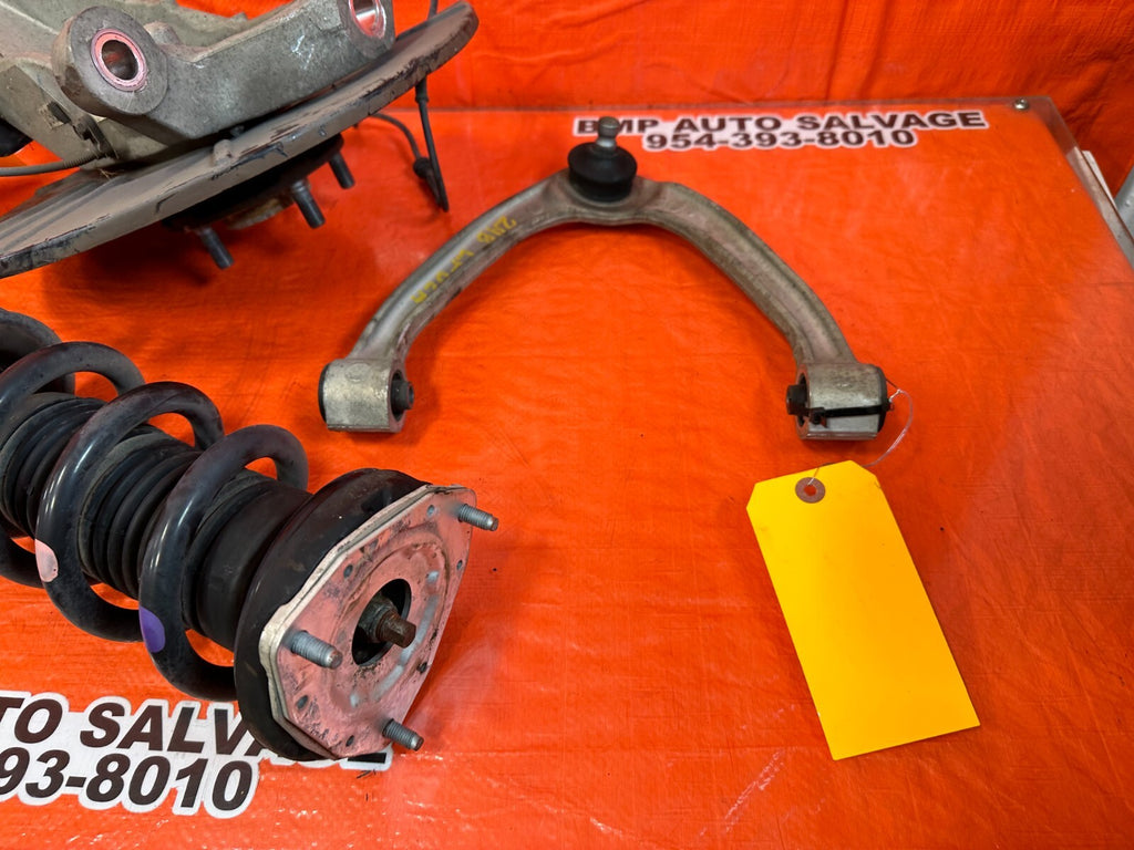 08 15 INFINITI G37 COUPE RWD LEFT FRONT SPINDLE W/ CONTROL ARMS & SHOCK OEM #2329