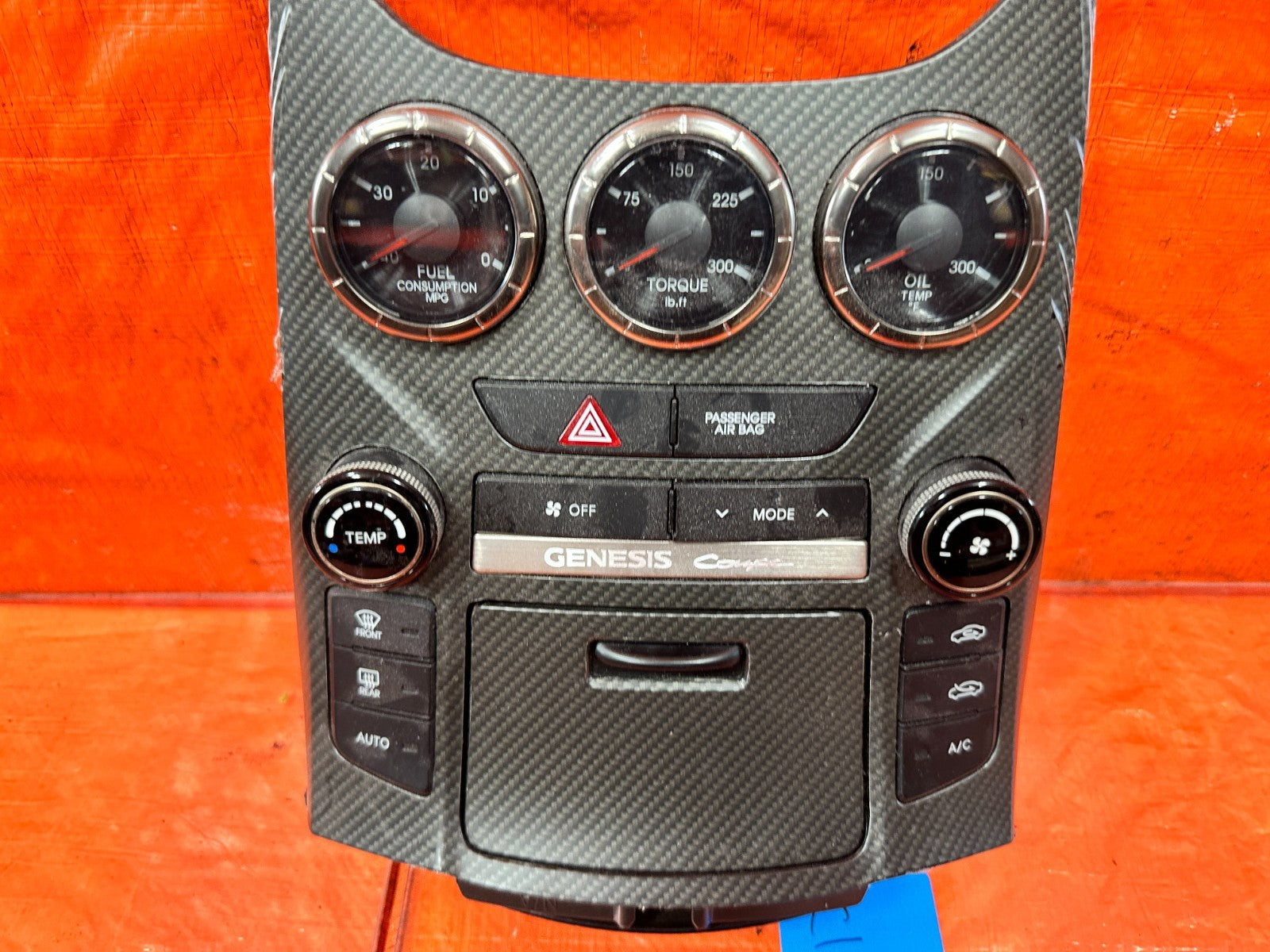 13 16 HYUNDAI GENESIS COUPE AC HEATER CLIMATE CONTROL W/ OIL FUEL TORQUE GAUGE *4