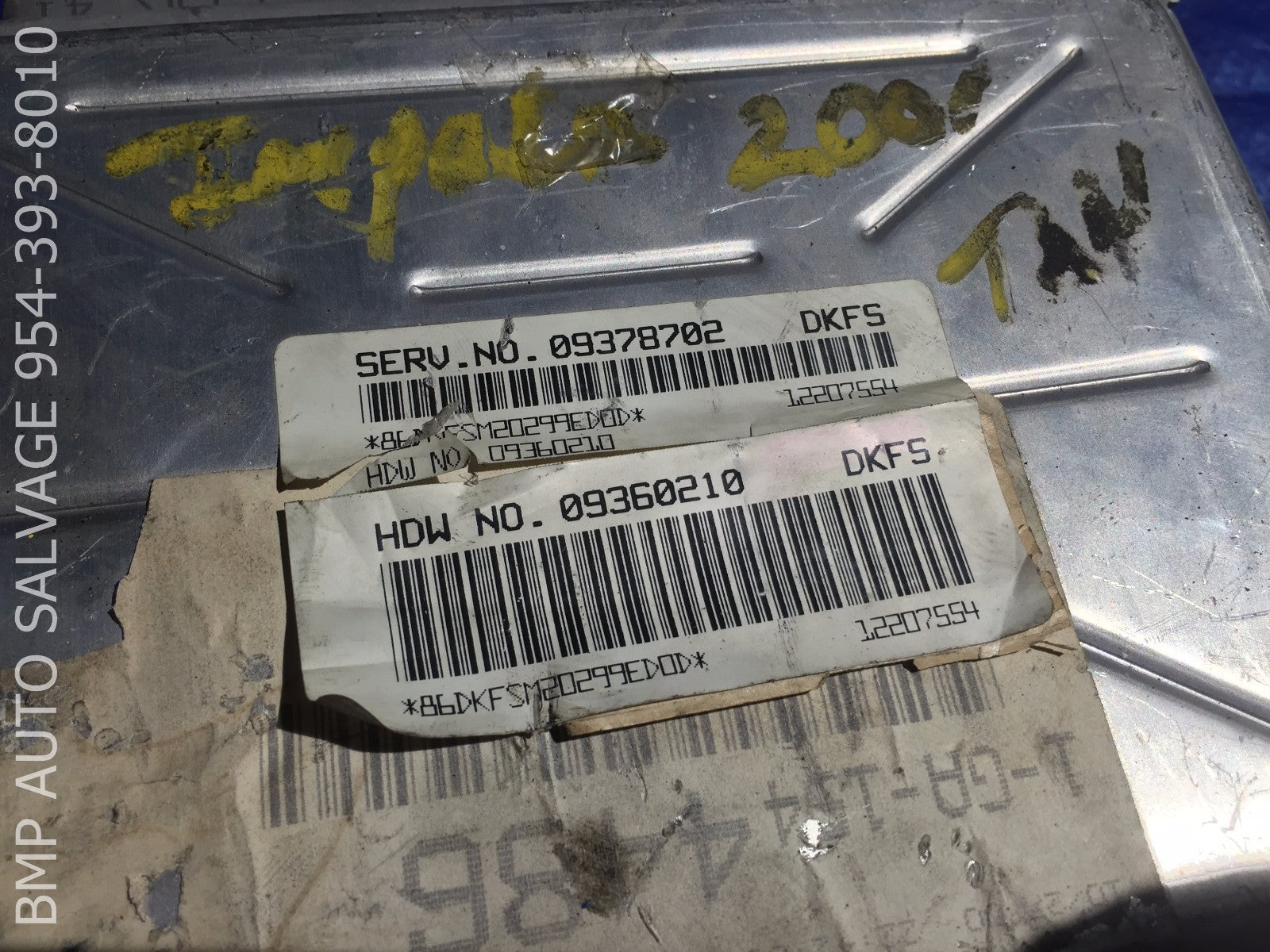 OEM 2001 CHEVROLET IMPALA ECU 09378702 DKFS ENGINE COMPUTER BRAIN ECM #11121