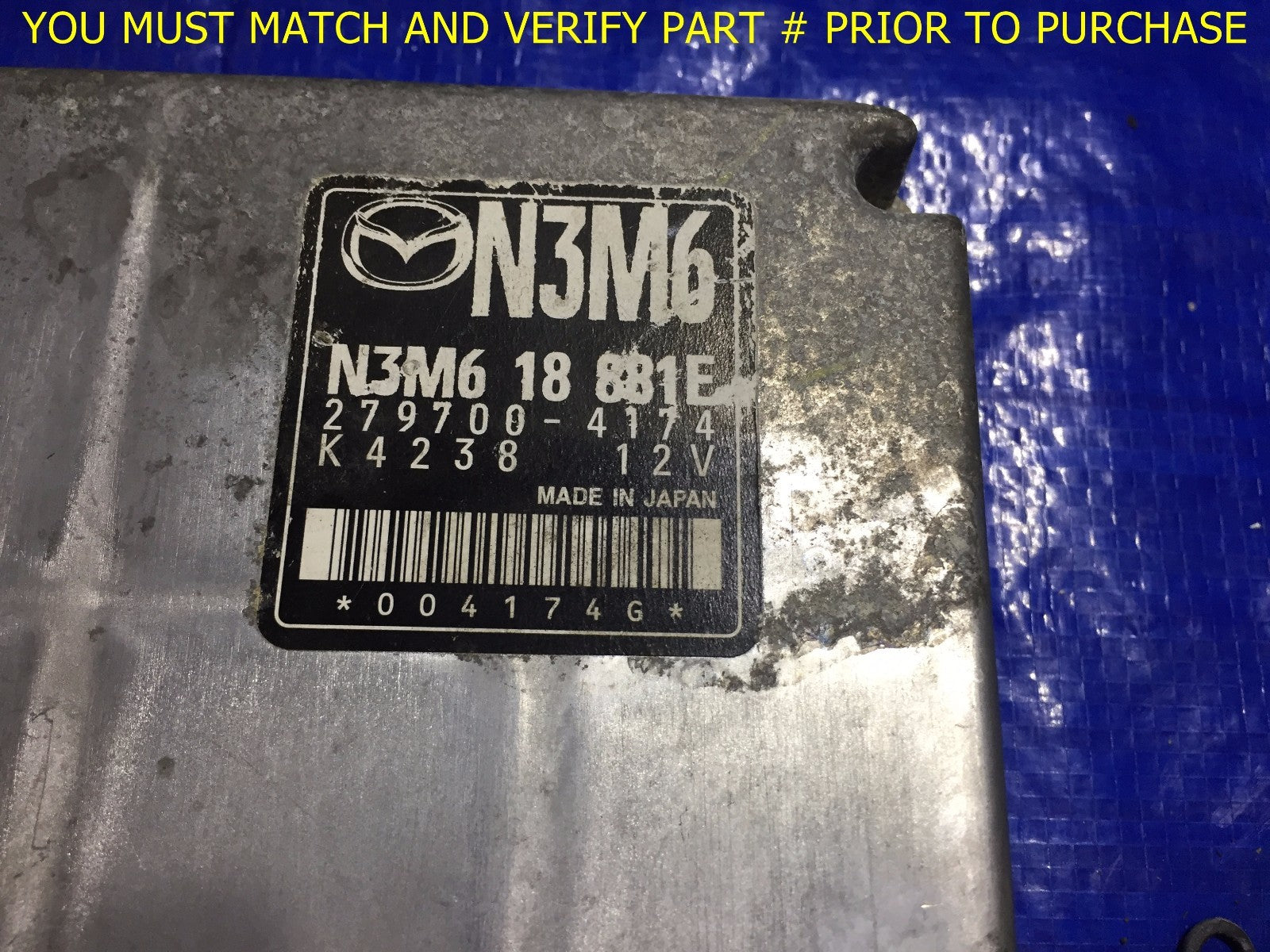 OEM 2007 MAZDA RX 8 ENGINE COMPUTER ECU ECM EBX UNIT 279700 4174 N3M618881E1