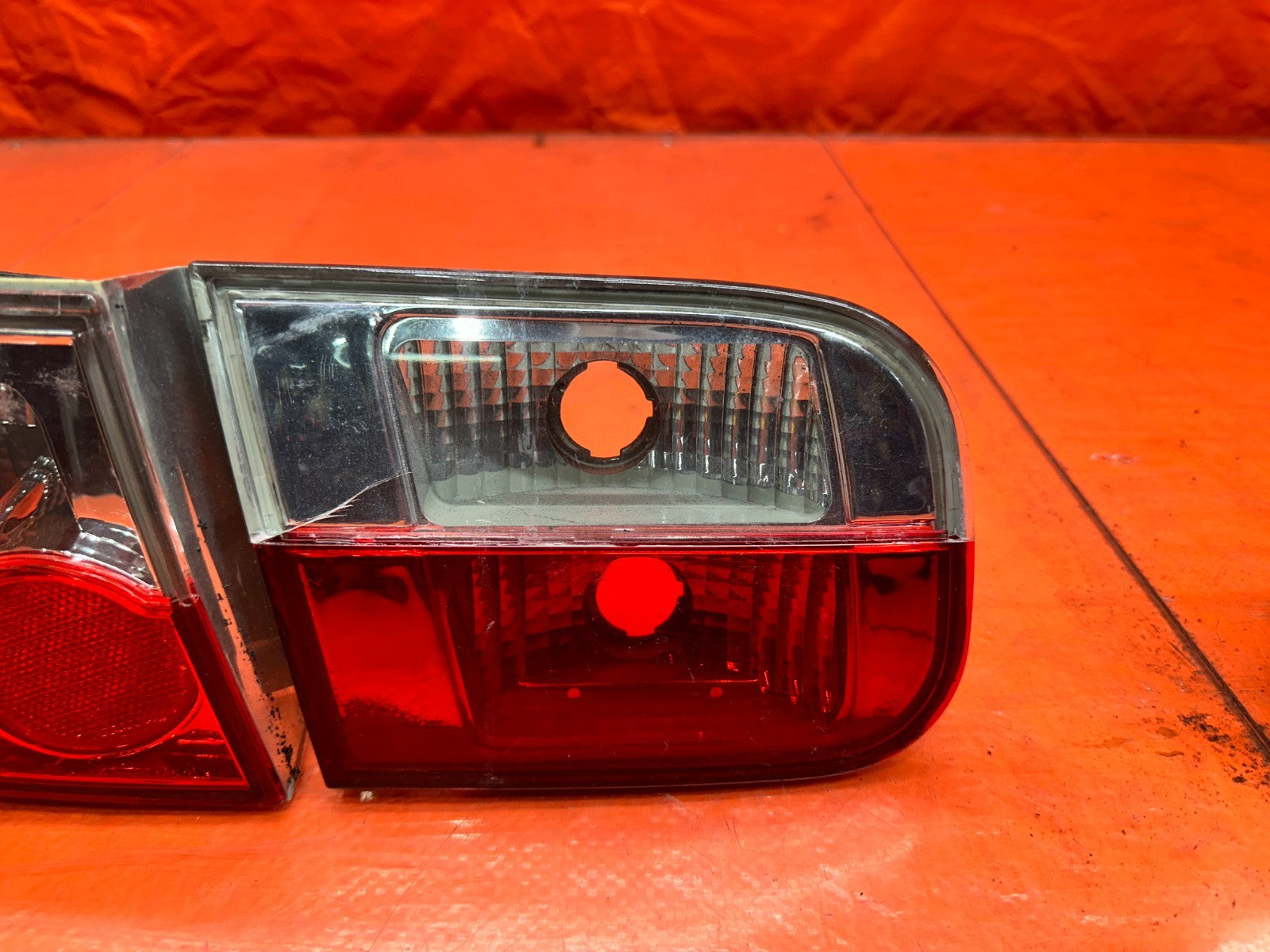 92 95 HONDA CIVIC 2D COUPE   50/50 RED CLEAR TAIL LIGHTS LAMP SET   OEM #3337