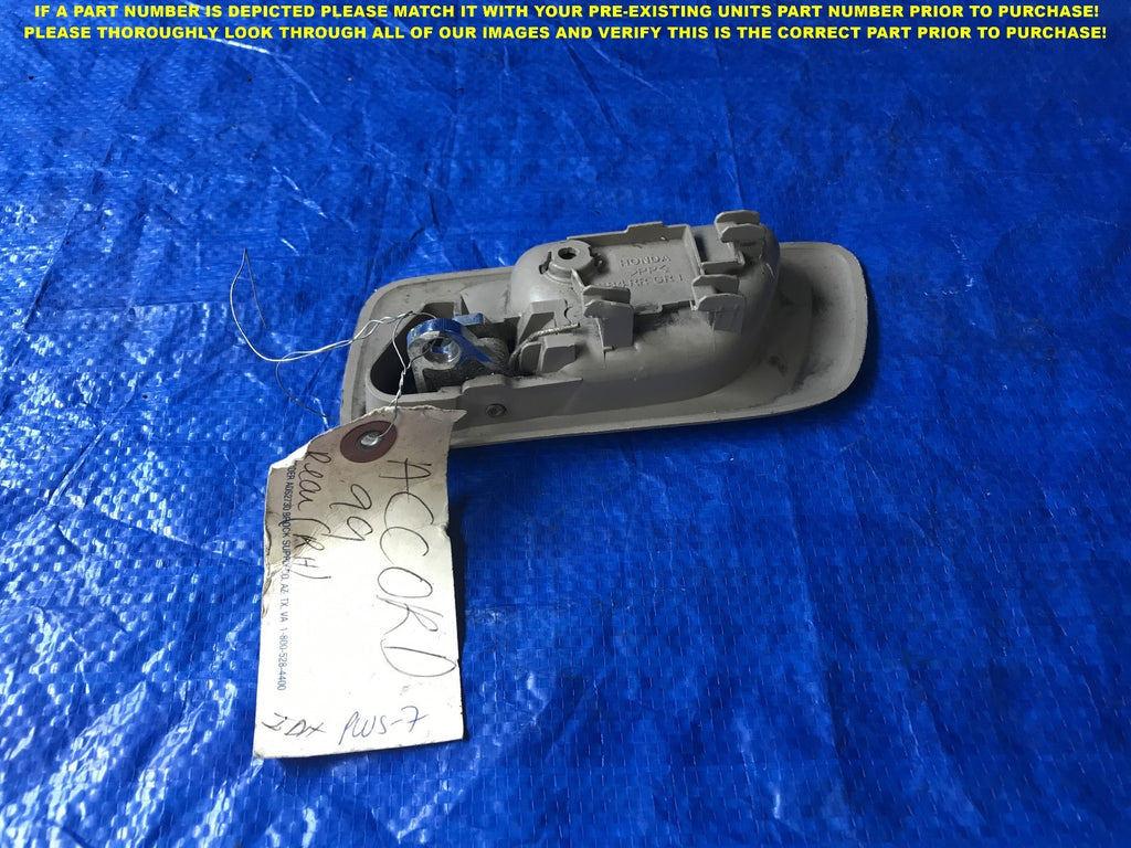 OEM 1998 1999 00 HONDA ACCORD SEDAN PASSENGER REAR RIGHT INTERIOR DOOR HANDLE  1