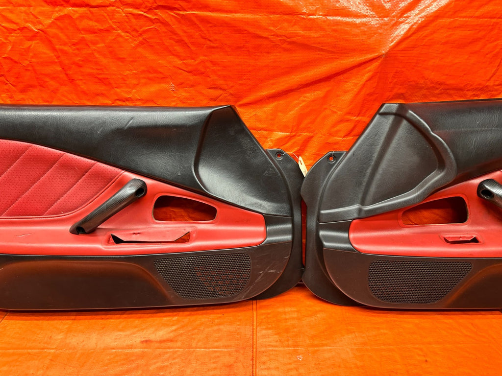 00 03 HONDA S2000 AP1 2.0L BLACK RED INTERIOR DOOR PANELS CARDS LEFT RIGHT #33715