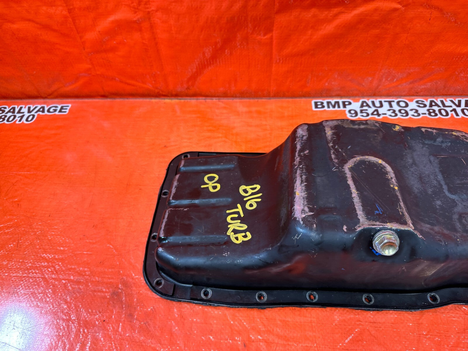 99 00 SI EM1 B16A2   FACTORY OIL PAN WITH AFTERMARKET TURBO TAP OEM FACTORY 2527