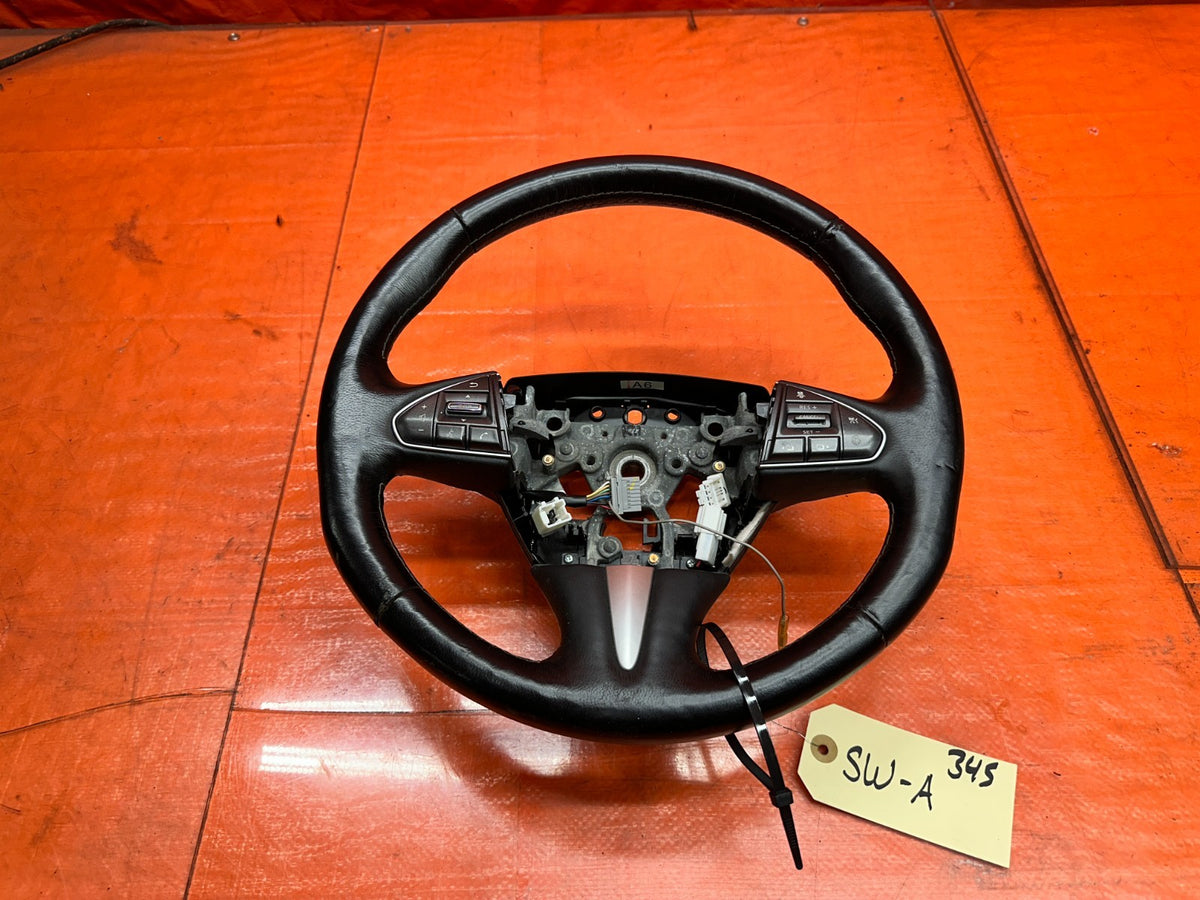 14-15 INFINITI Q50 3.7L AWD LEATHER STEERING WHEEL BARE MOUNTING FRAME OEM #3450